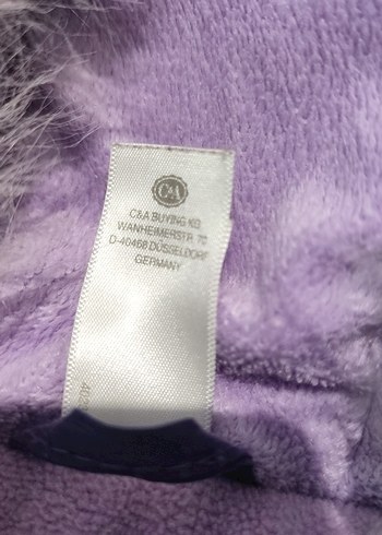 Mor Baskılı Düğmeli Kız Çocuk Mont - Görsel 6