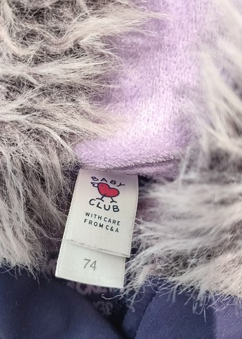 Mor Baskılı Düğmeli Kız Çocuk Mont - Görsel 4