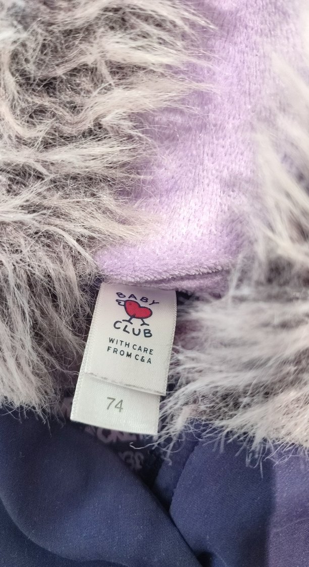 Mor Baskılı Düğmeli Kız Çocuk Mont - Görsel 4