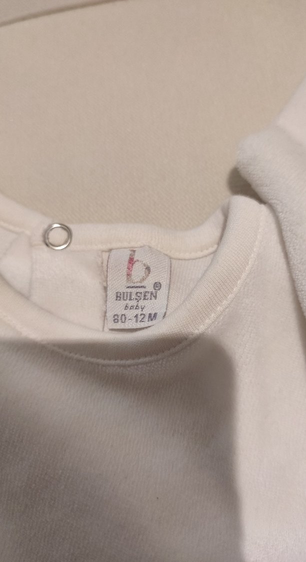 Beyaz Uzun Kollu Klasik Kız Bebek Elbisesi - Görsel 3