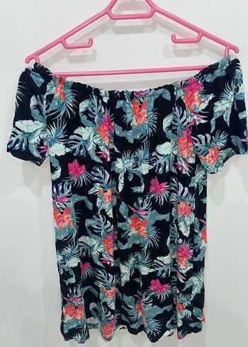 Çiçek Desenli Straplez Mini Elbise - Görsel 3