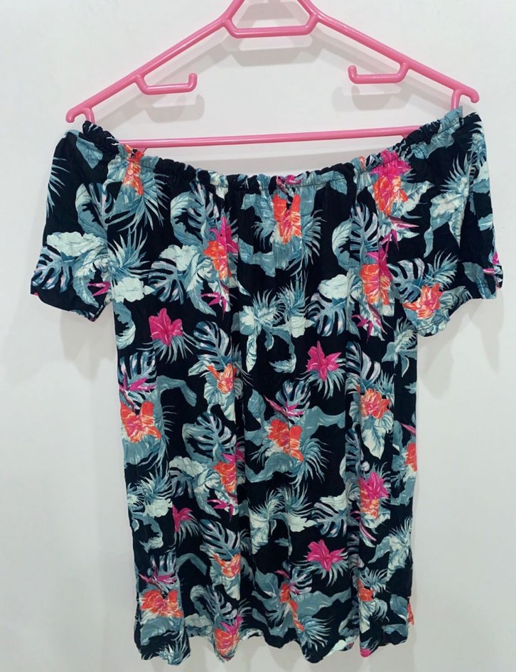 Çiçek Desenli Straplez Mini Elbise - Görsel 3