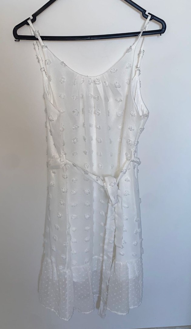 Nakışlı Beyaz Bohem Kısa Elbise - Görsel 2