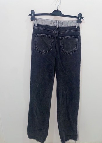 Gri Yırtık Bol Kesim Kadın Denim Pantolon - Görsel 2