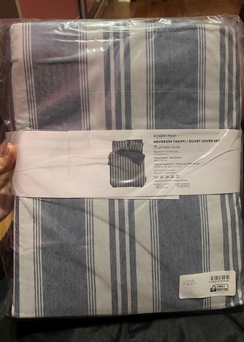 Rosery Mavi Çift Kişilik Nevresim Takımı Gri - Görsel 2