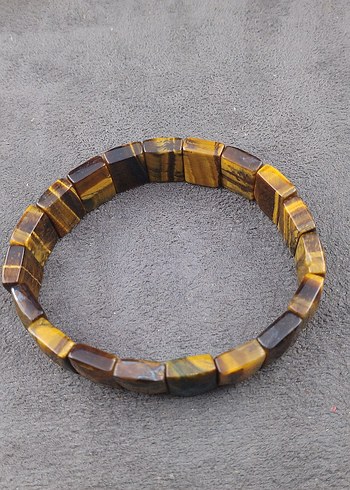 Bohem Tarz dogaltaş kaplan gözü Kahverengi Boncuklu Bileklik - Görsel 2