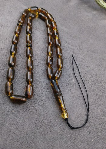 Kahverengi Minimalist polonya damla kehribar Erkek Tesbih - Görsel 2