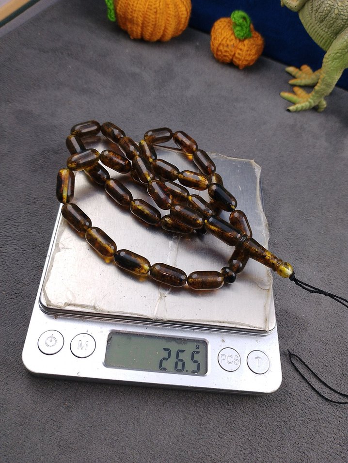 Kahverengi Minimalist polonya damla kehribar Erkek Tesbih - Görsel 3