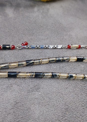 Erkek Çok Renkli Vintage sıkma kehribar Tesbih - Görsel 2