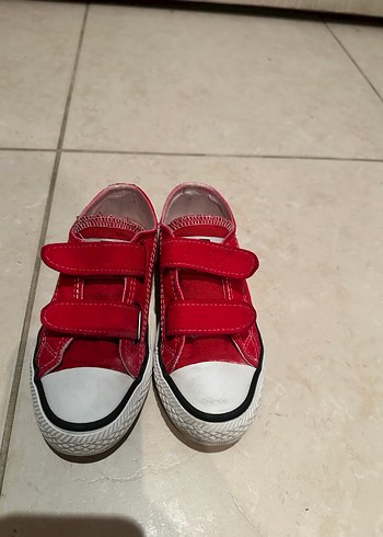 Kız-erkek Çocuk Kırmızı Cırt Cırtlı Spor Ayakkabı - Görsel 5