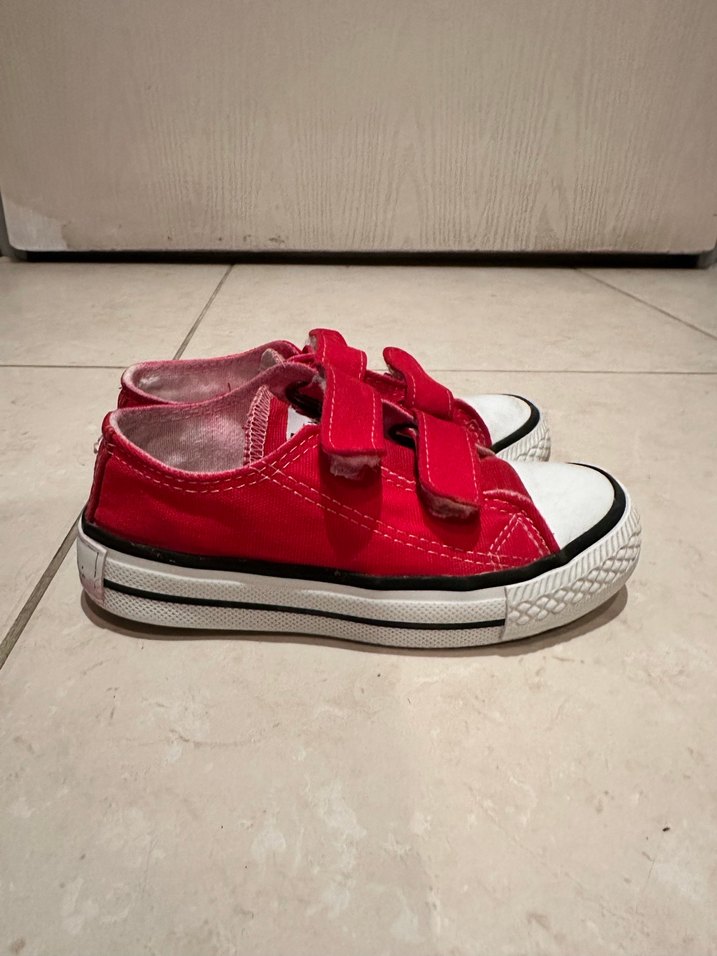 Kız-erkek Çocuk Kırmızı Cırt Cırtlı Spor Ayakkabı - Görsel 2