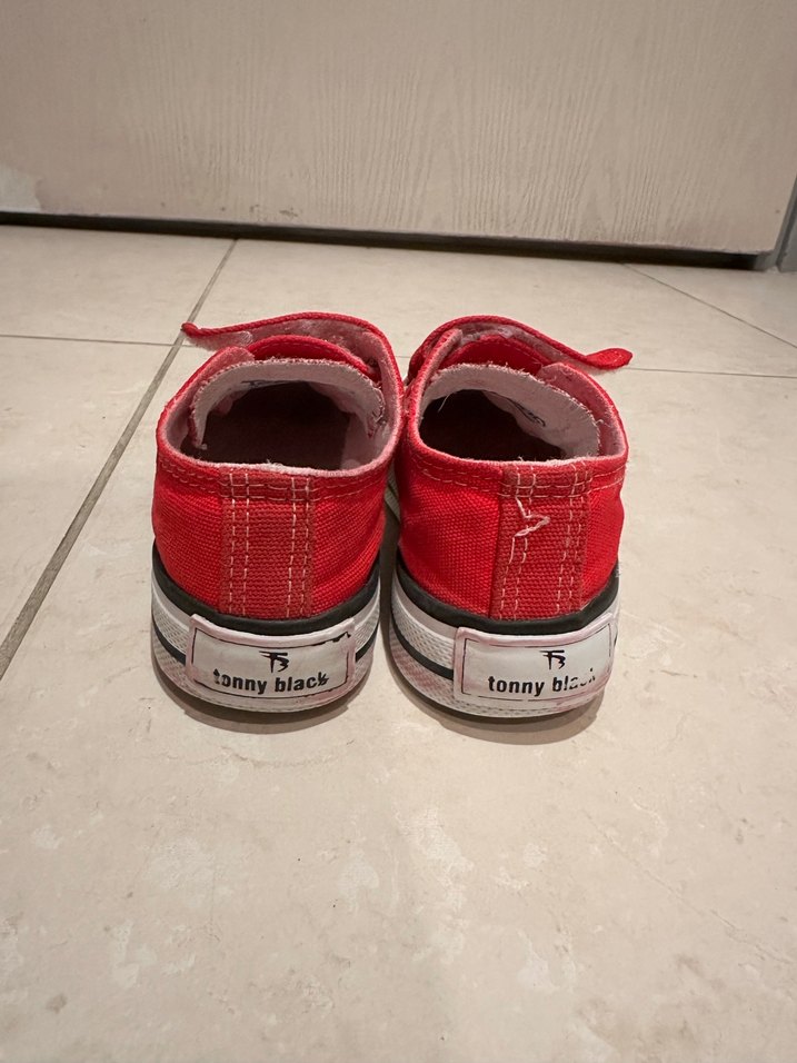 Kız-erkek Çocuk Kırmızı Cırt Cırtlı Spor Ayakkabı - Görsel 3