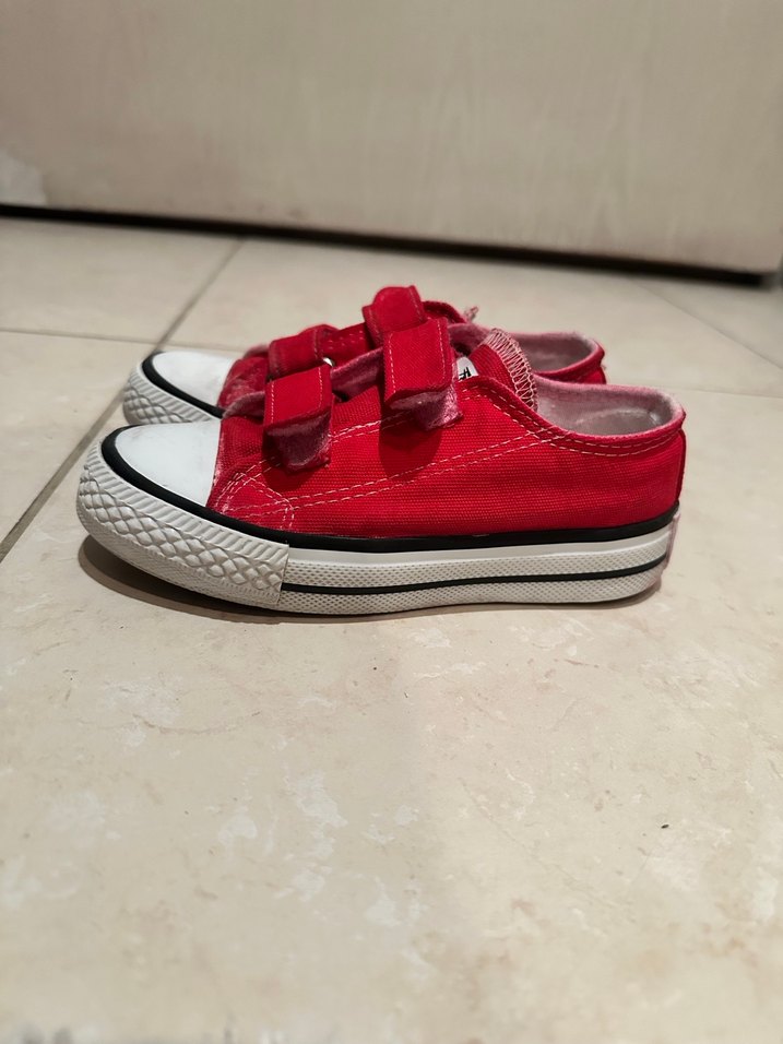 Kız-erkek Çocuk Kırmızı Cırt Cırtlı Spor Ayakkabı - Görsel 4