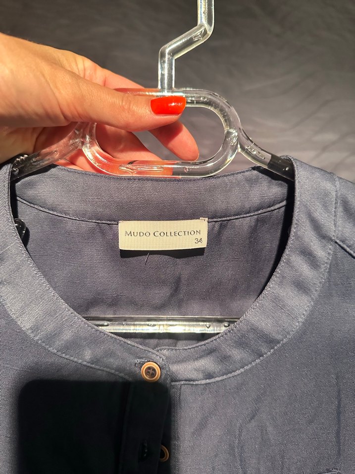 Gri Uzun Kollu Kuşaklı elbise - Görsel 3