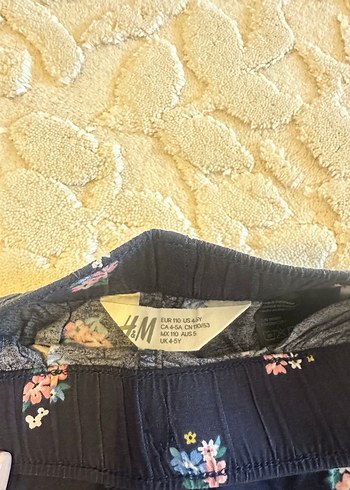 Kız Çocuk Mavi Çiçek Desenli Rahat Pantolon LEOPAR PANTLN HEDİYE - Görsel 3