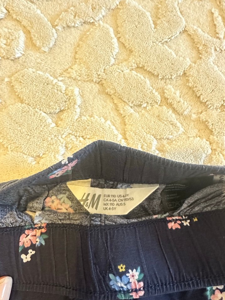 Kız Çocuk Mavi Çiçek Desenli Rahat Pantolon LEOPAR PANTLN HEDİYE - Görsel 3