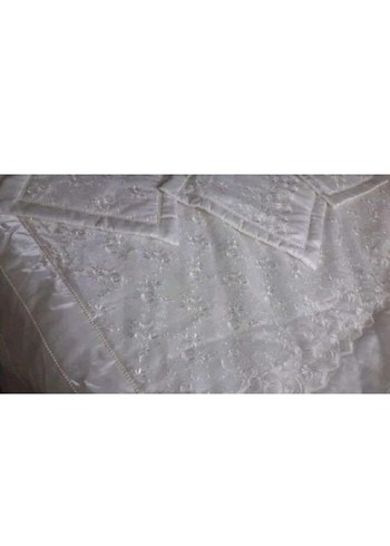 İnci Detaylı İşlemeli Beyaz Yatak Örtüsü - Görsel 2