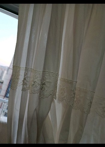 Nakışlı Modern Klasik Bej Perde - Görsel 3