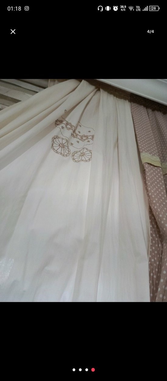 Nakışlı Modern Klasik Bej Perde - Görsel 4