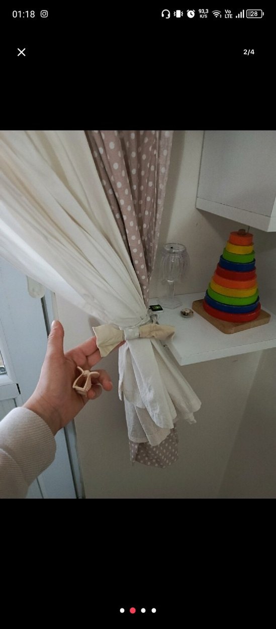 Nakışlı Modern Klasik Bej Perde - Görsel 2