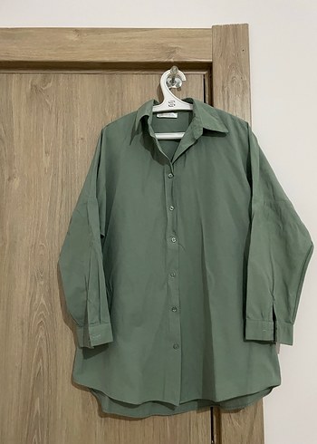 Düğmeli, Uzun Kollu Kadın Keten Gömlek - Görsel 4