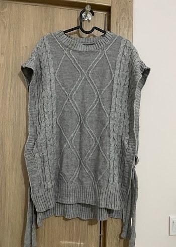 Gri Örgü Kadın Süveter Yelek - Görsel 4