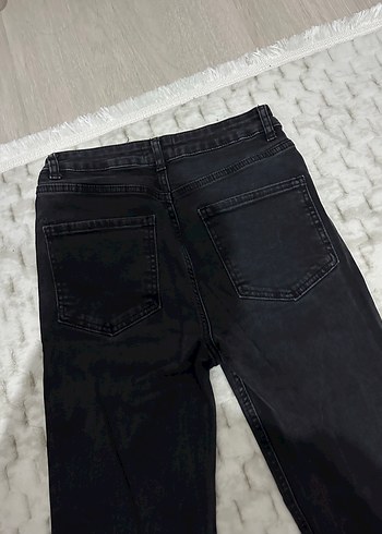 Siyah Midi Boy Kadın Denim Jean - Görsel 5