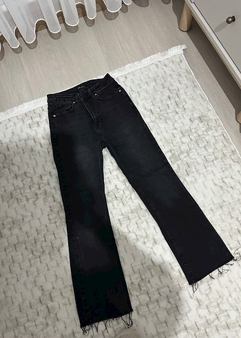 Siyah Midi Boy Kadın Denim Jean - Görsel 4