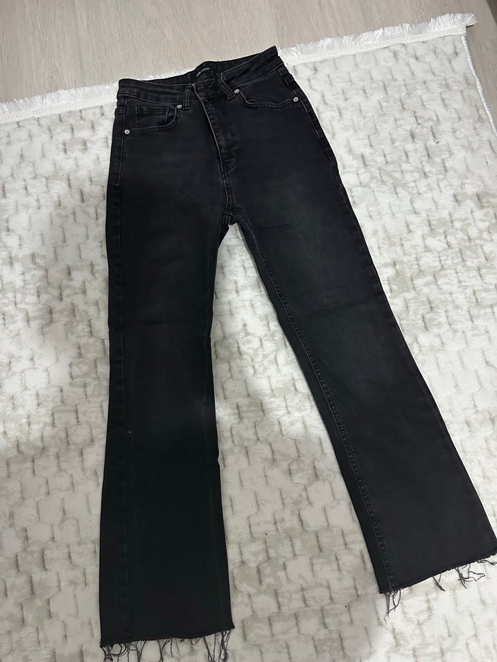 Siyah Midi Boy Kadın Denim Jean - Görsel 3