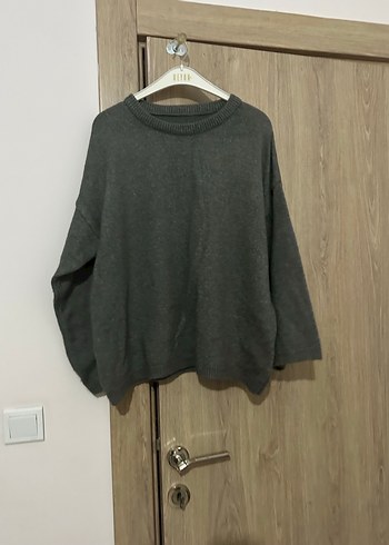 Gri Kadın Yün Kazak - Görsel 5