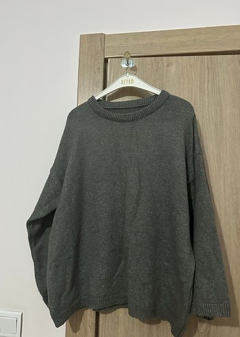 Gri Kadın Yün Kazak - Görsel 2