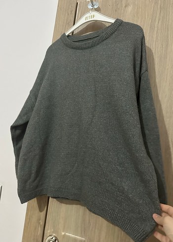 Gri Kadın Yün Kazak - Görsel 4