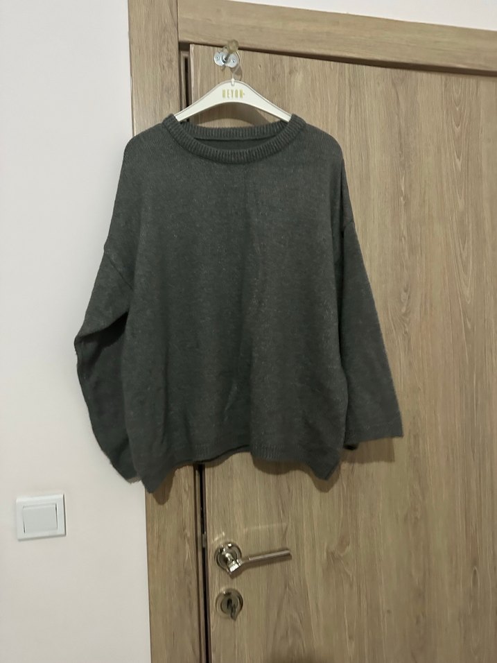 Gri Kadın  Yün Kazak - Görsel 5