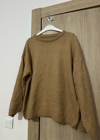 Bej Kadın Örgü Yün Kazak - Görsel 5