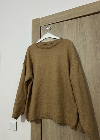 Bej Kadın Örgü Yün Kazak - Görsel 6