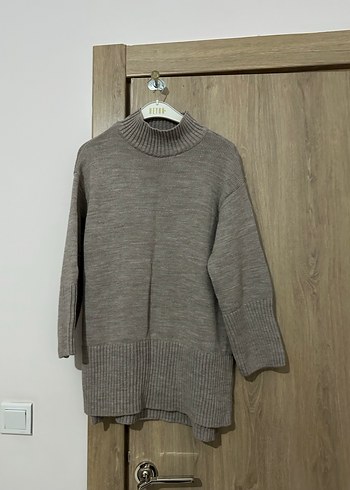 Gri Kadın Boğazlı  Yün Kazak - Görsel 4