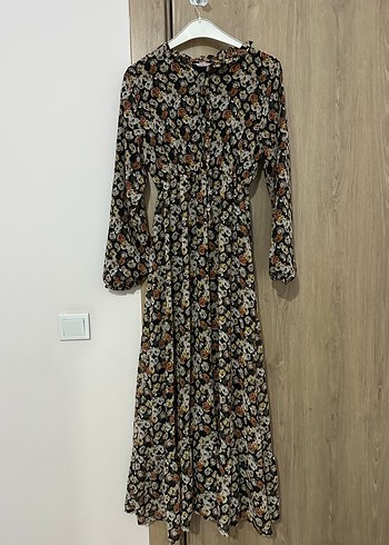 Bohem Uzun Kollu Piliseli Kadın Elbise - Görsel 4