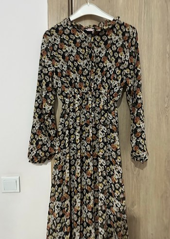 Bohem Uzun Kollu Piliseli Kadın Elbise - Görsel 2