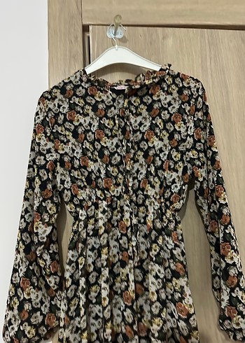 Bohem Uzun Kollu Piliseli Kadın Elbise - Görsel 5