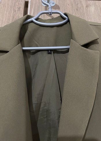 Kadın Haki Düğmeli Normal Kesim Blazer - Görsel 4