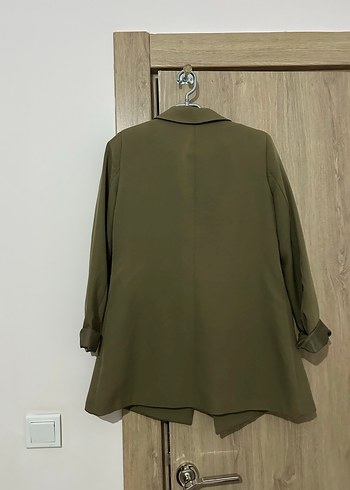 Kadın Haki Düğmeli Normal Kesim Blazer - Görsel 7