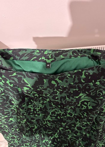 Yeşil Yılan Desenli Uzun Bohem Etek - Görsel 6