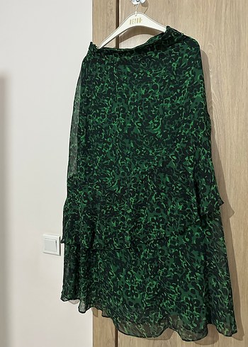 Yeşil Yılan Desenli Uzun Bohem Etek - Görsel 8