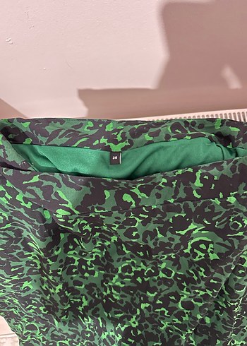 Yeşil Yılan Desenli Uzun Bohem Etek - Görsel 7