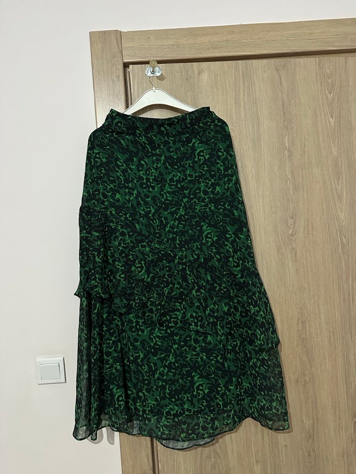 Yeşil Yılan Desenli Uzun Bohem Etek - Görsel 2