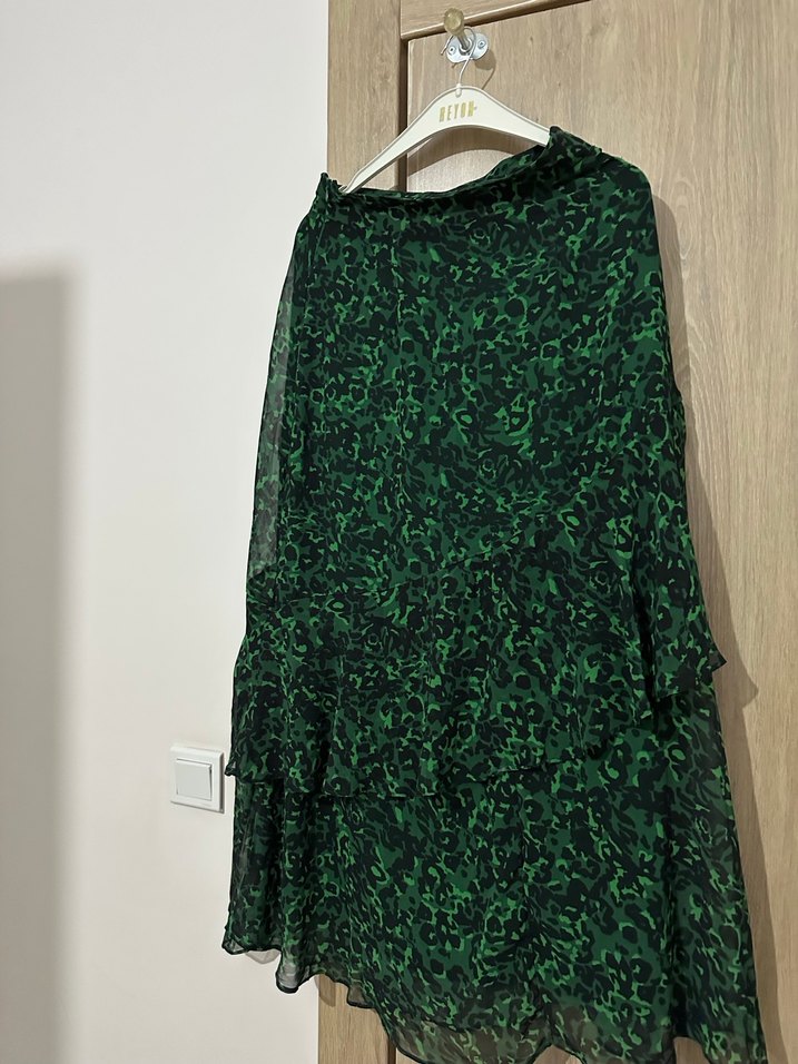 Yeşil Yılan Desenli Uzun Bohem Etek - Görsel 4