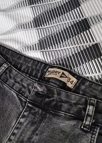 Gri Kadın Denim Kemerli Regular Fit Jean - Görsel 3