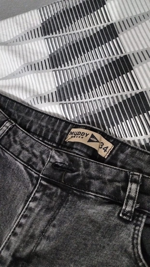 Gri Kadın Denim Kemerli Regular Fit Jean - Görsel 3