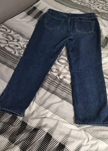 Kadın Lacivert Bol Kesim Midi Kot Pantolon - Görsel 2