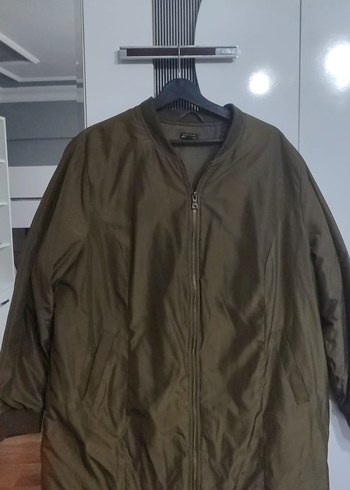 Kadın Uzun Kahverengi Fermuarlı Ceket - Görsel 2